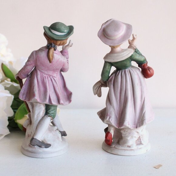 Vintage Porcelain Figurines, Capodimonte, Korean, Bisque Porcelain Man and Wom - Picture 5 of 10